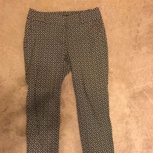 Black and Cream Printed Dress Pants- Tall